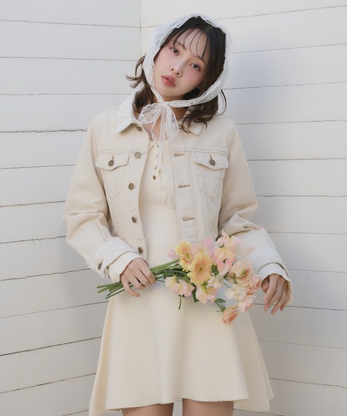 lace collar denim jacket / レースカラーデニムジャケット（デニム