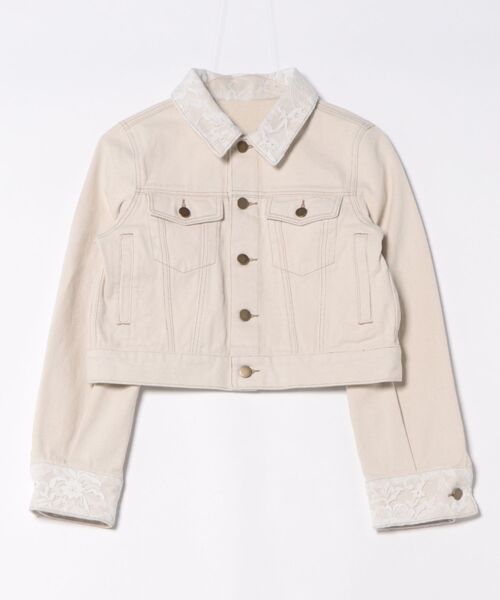 fupel(フぺル)の「lace collar denim jacket / レースカラーデニムジャケット(デニムジャケット・レディース・ブラック/アイボリー・FREE)」の8枚目の写真