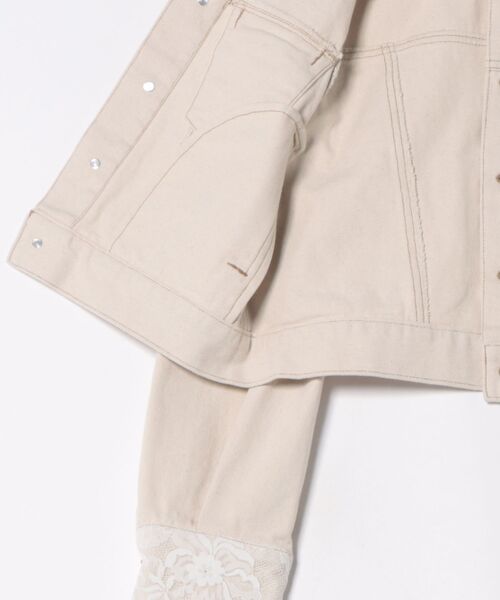 fupel(フぺル)の「lace collar denim jacket / レースカラーデニムジャケット(デニムジャケット・レディース・ブラック/アイボリー・FREE)」の10枚目の写真