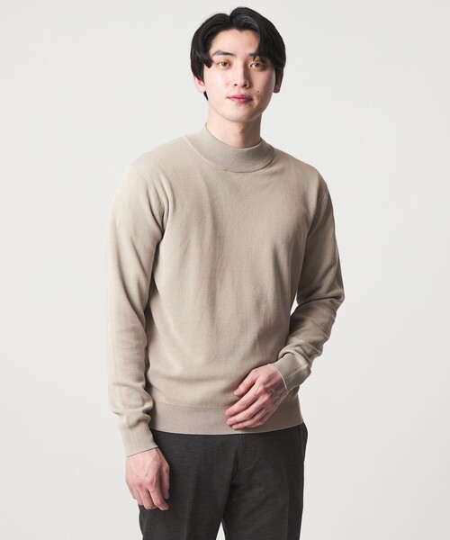 A DAY IN THE LIFE UNITED ARROWS(アデイインザライフユナイテッドアローズ)の「ハイゲージ ミラノリブ モックネックニット-ウォッシャブル-<A DAY IN THE LIFE>(ニット/セーター・メンズ・ブラック/ナチュラル・M/L/S)」の4枚目の写真
