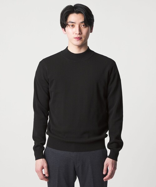 A DAY IN THE LIFE UNITED ARROWS(アデイインザライフユナイテッドアローズ)の「ハイゲージ ミラノリブ モックネックニット-ウォッシャブル-<A DAY IN THE LIFE>(ニット/セーター・メンズ・ブラック/ナチュラル・M/L/S)」の5枚目の写真