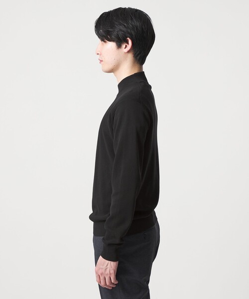 A DAY IN THE LIFE UNITED ARROWS(アデイインザライフユナイテッドアローズ)の「ハイゲージ ミラノリブ モックネックニット-ウォッシャブル-<A DAY IN THE LIFE>(ニット/セーター・メンズ・ブラック/ナチュラル・M/L/S)」の6枚目の写真