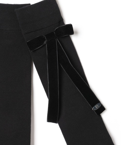 Heather(ヘザー)の「【Philly chocolate×Heather】リボンソックス 647910(ソックス/靴下・レディース・グレー/ブラック・ONE SIZE)」の4枚目の写真