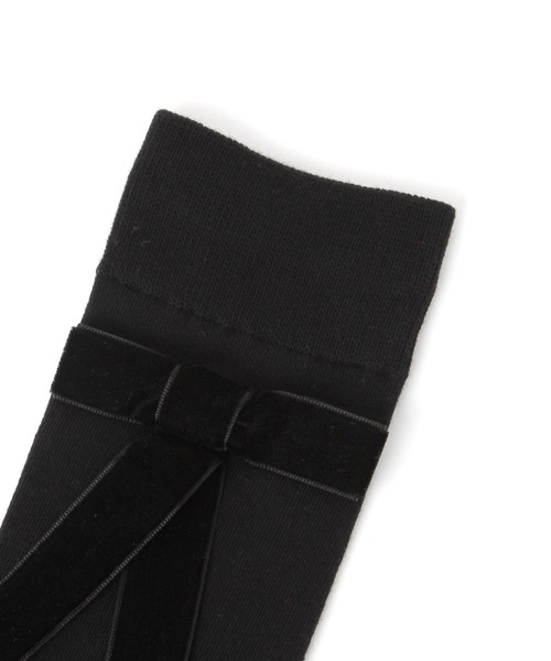 Heather(ヘザー)の「【Philly chocolate×Heather】リボンソックス 647910(ソックス/靴下・レディース・グレー/ブラック・ONE SIZE)」の5枚目の写真