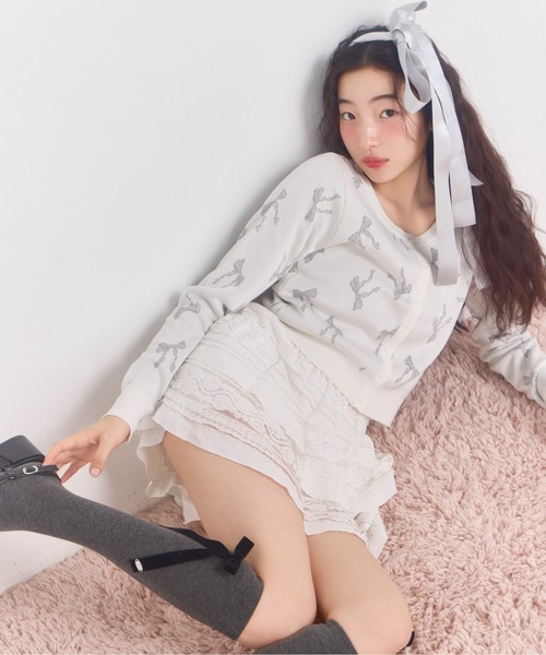 Heather(ヘザー)の「【Philly chocolate×Heather】リボンソックス 647910(ソックス/靴下・レディース・グレー/ブラック・ONE SIZE)」の10枚目の写真