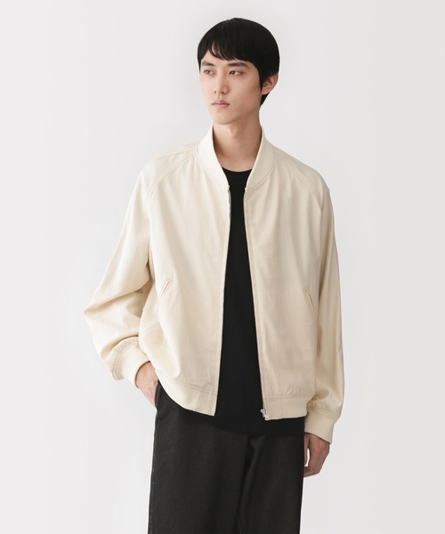 MUJI Labo(ムジラボ)の「〔MUJI Labo〕紳士 レーヨンコットン ショートブルゾン(ブルゾン・メンズ・アイボリー/ブラック/ブラック×ホワイト・M/XL/L/S)」の2枚目の写真