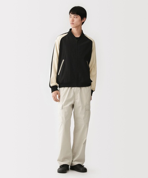 MUJI Labo(ムジラボ)の「〔MUJI Labo〕紳士 レーヨンコットン ショートブルゾン(ブルゾン・メンズ・アイボリー/ブラック/ブラック×ホワイト・M/XL/L/S)」の4枚目の写真