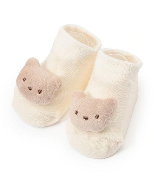 petit main（プティマイン）の「アニマルモチーフカップソックス（ベビーシューズ/ベビーソックス・キッズ・イエロー/グレー/ピンク/ブルー/ベージュ・9-11cm/11-13cm）」の3枚目の写真