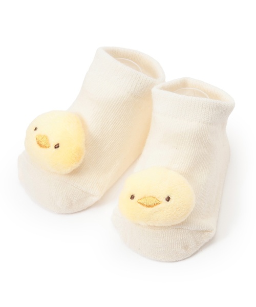 petit main（プティマイン）の「アニマルモチーフカップソックス（ベビーシューズ/ベビーソックス・キッズ・イエロー/グレー/ピンク/ブルー/ベージュ・9-11cm/11-13cm）」の5枚目の写真