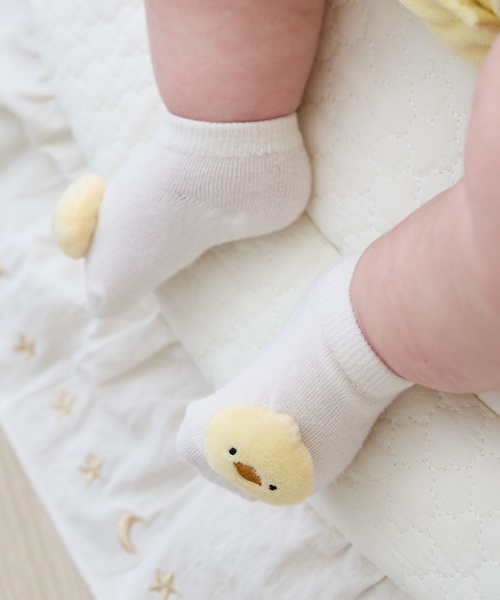 petit main（プティマイン）の「アニマルモチーフカップソックス（ベビーシューズ/ベビーソックス・キッズ・イエロー/グレー/ピンク/ブルー/ベージュ・9-11cm/11-13cm）」の6枚目の写真