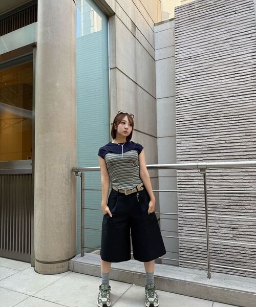 THE MYSTERIOUS HOTEL（ザミステリアスホテル）の「LACE STRIPE CORSET [KHAKI]（Tシャツ/カットソー・レディース・その他・FREE）」の9枚目の写真