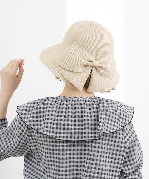 grove（グローブ）の「ウォッシャブルブレードリボンハット（ハット・レディース・ブラック/ライトベージュ/グレー系・00）」の10枚目の写真