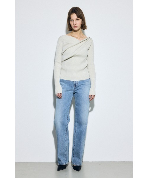 AZUL by moussy(アズールバイマウジー)の「【シリーズ累計最速で1,000本突破!】【サイズ,身長別画像あり】AZUL DENIM ストレートデニム ロング丈(デニムパンツ・レディース・ライトブルー/アイボリー・25inch/24inch/27inch/26inch)」の12枚目の写真