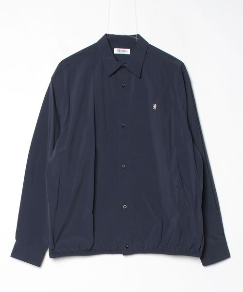 GYMPHLEX（ジムフレックス）の「Gymphlex/ジムフレックス　ロングスリーブショートシャツ　LONGSLEEVE SHORT SHIRT　GY-B0460 SYM（シャツ/ブラウス・メンズ・ライトグレー/ネイビー・L/M）」の2枚目の写真