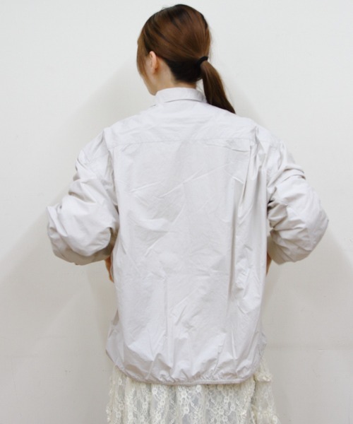 GYMPHLEX(ジムフレックス)の「Gymphlex/ジムフレックス ロングスリーブショートシャツ LONGSLEEVE SHORT SHIRT GY-B0460 SYM(シャツ/ブラウス・メンズ・ライトグレー/ネイビー・L/M)」の4枚目の写真