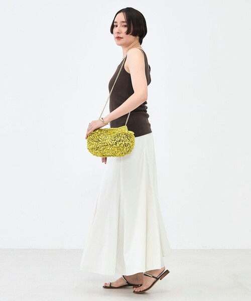 NOLLEY’S（ノーリーズ）の「ウォッシャブルプレミアムテレコアシメ2WAYタンク（タンクトップ・レディース・ブラック/ブラウン/ホワイト・FREE）」の8枚目の写真