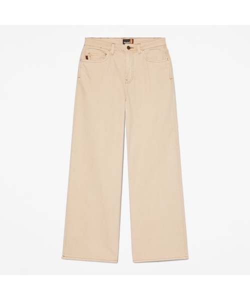 Timberland(ティンバーランド)の「デニム ワイド レッグ パンツ レディース(デニムパンツ・レディース・アイボリー・29inch/25inch/27inch)」の1枚目の写真