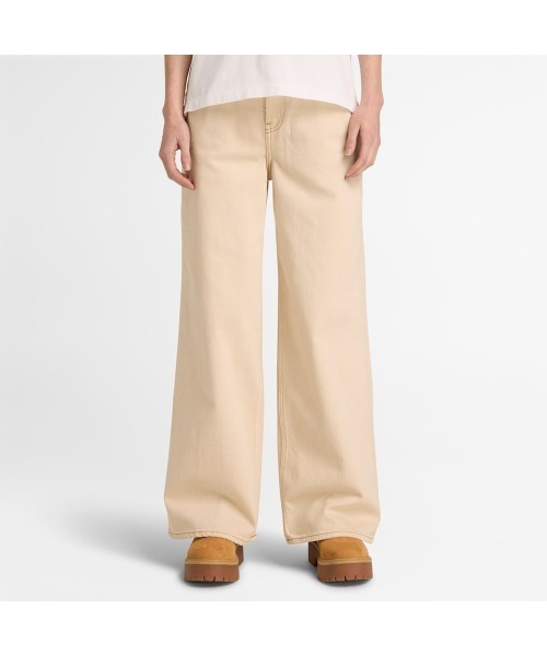 Timberland(ティンバーランド)の「デニム ワイド レッグ パンツ レディース(デニムパンツ・レディース・アイボリー・29inch/25inch/27inch)」の2枚目の写真