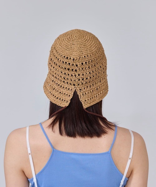 OVERRIDE（オーバーライド）の「OVERRIDE  PAPER CROCHET MARINE HAT / オーバーライド（ハット・レディース・ブラック/レッド/ベージュ・58cm）」の9枚目の写真