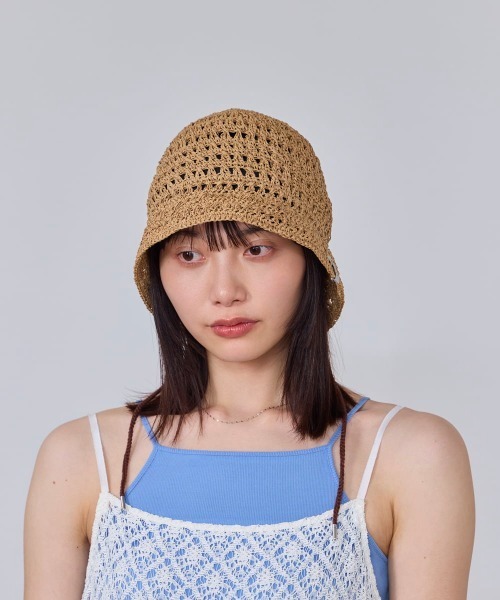 OVERRIDE（オーバーライド）の「OVERRIDE  PAPER CROCHET MARINE HAT / オーバーライド（ハット・レディース・ブラック/レッド/ベージュ・58cm）」の7枚目の写真