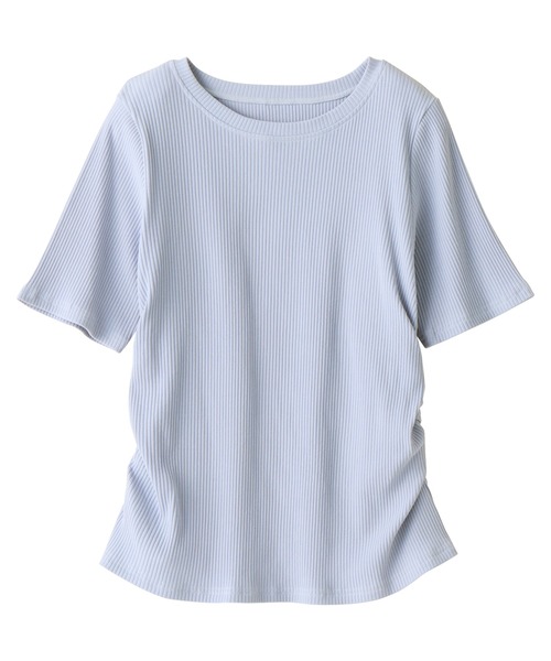 alotta（アロッタ）の「ドレープデザインリブトップス（Tシャツ/カットソー・レディース・ブルーグレー/ホワイト/チャコール/ネイビー・M/L/LL）」の16枚目の写真