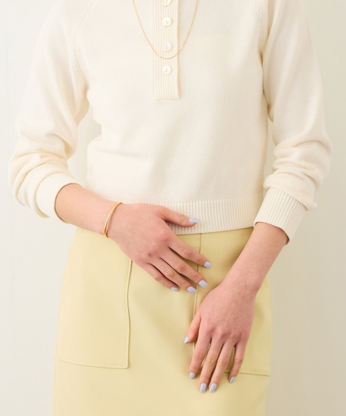 ROPE'(ロペ)の「ヘンリーネックラグランスリーブニットプルオーバー/イージーケア(ニット/セーター・レディース・ホワイト/レッド/ネイビー・FREE)」の6枚目の写真