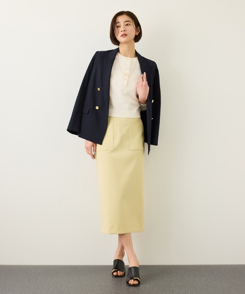 ROPE'(ロペ)の「ヘンリーネックラグランスリーブニットプルオーバー/イージーケア(ニット/セーター・レディース・ホワイト/レッド/ネイビー・FREE)」の9枚目の写真