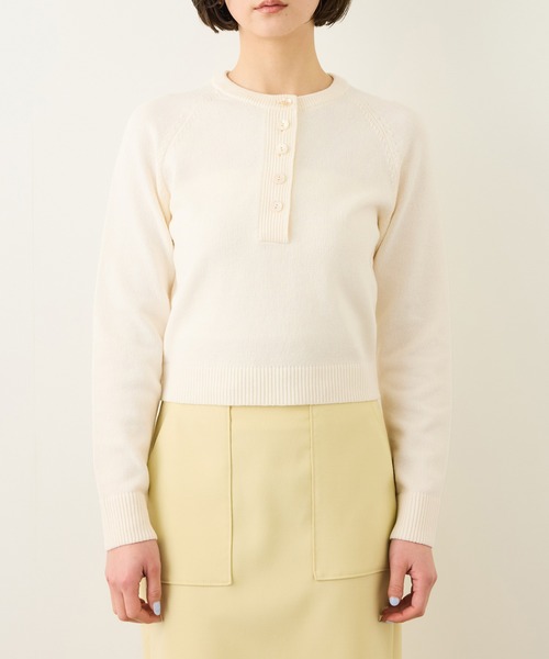 ROPE'(ロペ)の「ヘンリーネックラグランスリーブニットプルオーバー/イージーケア(ニット/セーター・レディース・ホワイト/レッド/ネイビー・FREE)」の14枚目の写真