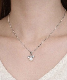 NOLITA LABORATORY | 【 NOLITA / ノリータ 】リボンモチーフ ミニパール ネックレス｜ジルコニア×人工パール｜40cm アジャスター5cm(ネックレス)