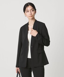 UNITED ARROWS | FEEL CLEAN Vノーカラー ジャケット ‐防しわ ストレッチ UVカット‐(テーラードジャケット)