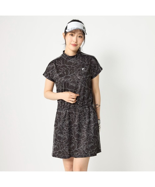 FILA GOLF(フィラゴルフ )の「FILA GOLF フィラゴルフ ゴルフウェア 接触冷感 カノコ 吸汗速乾 ライン 切替 ワンピース(ワンピース・レディース・ピンク/ホワイト/ブラック・M/L/LL)」の1枚目の写真