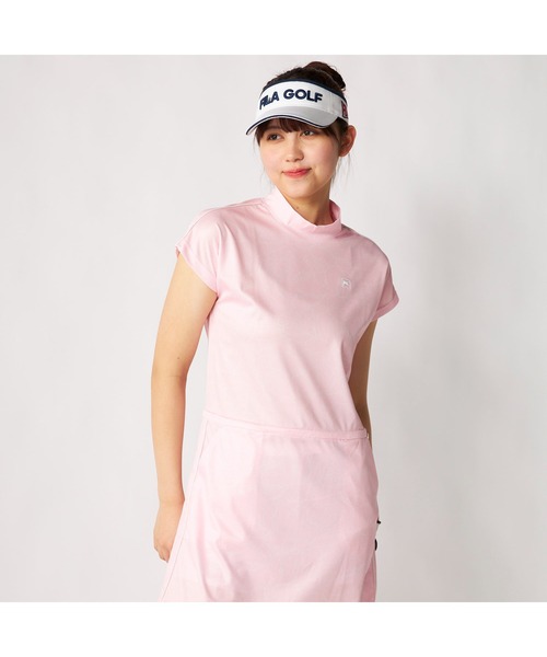 FILA GOLF(フィラゴルフ )の「FILA GOLF フィラゴルフ ゴルフウェア 接触冷感 カノコ 吸汗速乾 ライン 切替 ワンピース(ワンピース・レディース・ピンク/ホワイト/ブラック・M/L/LL)」の5枚目の写真