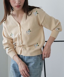 花柄刺繍カーディガン