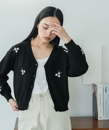 花柄刺繍カーディガン
