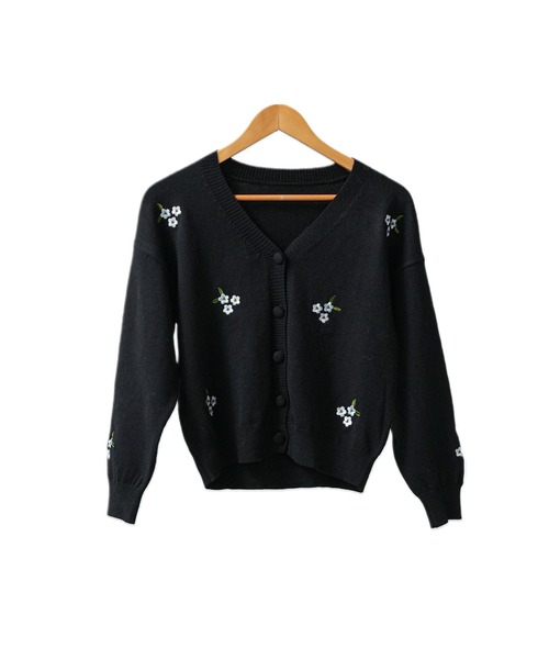mili an deni(ミリアンデニ)の「花柄刺繍カーディガン(カーディガン/ボレロ・レディース・ブラック/ベージュ/オフホワイト・M)」の5枚目の写真
