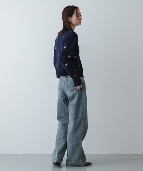 SENSE OF PLACE by URBAN RESEARCH(センスオブプレイスバイアーバンリサーチ)の「『洗濯可』コバナシシュウカーディガン(カーディガン/ボレロ・レディース・ネイビー/アイボリー・ONE)」の14枚目の写真