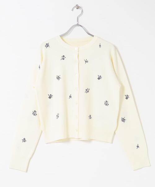 SENSE OF PLACE by URBAN RESEARCH(センスオブプレイスバイアーバンリサーチ)の「『洗濯可』コバナシシュウカーディガン(カーディガン/ボレロ・レディース・ネイビー/アイボリー・ONE)」の5枚目の写真