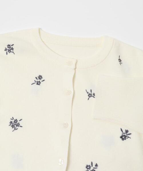 SENSE OF PLACE by URBAN RESEARCH(センスオブプレイスバイアーバンリサーチ)の「『洗濯可』コバナシシュウカーディガン(カーディガン/ボレロ・レディース・ネイビー/アイボリー・ONE)」の6枚目の写真