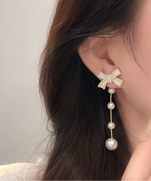 LA VORAGINE(ラ ヴォラジネ)の「CZ フープピアス 真鍮 シルバー デイリー(ピアス(両耳用)・レディース・シルバー/ベージュ・FREE)」の14枚目の写真