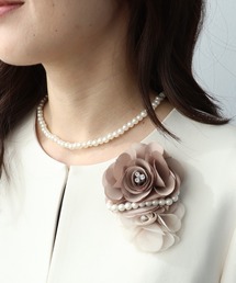 Three Four Time（スリーフォータイム）の「バイカラーパールコサージュ（ブローチ/コサージュ）」