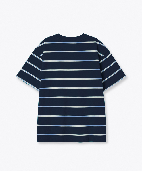 MUSINSA STANDARD KIDS（ムシンサスタンダードキッズ）の「マルチストライプクルーネックTシャツ2 [ネイビー]（Tシャツ/カットソー・レディース・その他・100/110/120/130/140/150/160）」の3枚目の写真