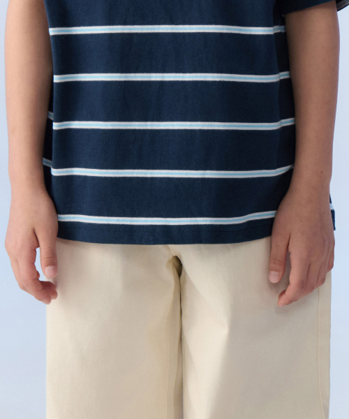 MUSINSA STANDARD KIDS（ムシンサスタンダードキッズ）の「マルチストライプクルーネックTシャツ2 [ネイビー]（Tシャツ/カットソー・レディース・その他・100/110/120/130/140/150/160）」の6枚目の写真