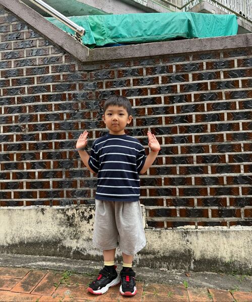 MUSINSA STANDARD KIDS（ムシンサスタンダードキッズ）の「マルチストライプクルーネックTシャツ2 [ネイビー]（Tシャツ/カットソー・レディース・その他・100/110/120/130/140/150/160）」の7枚目の写真