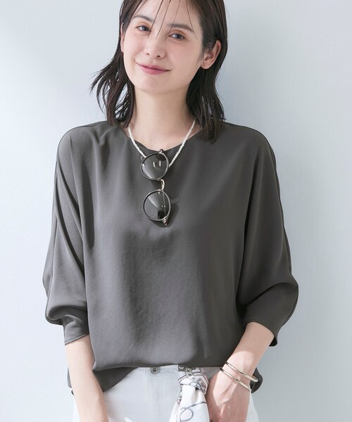 INDIVI（インディヴィ）の「【接触冷感／透湿／着る日傘】ドルマントップス（シャツ/ブラウス・レディース・ブラウン系/ブラック/ダークグレー/アイボリー・38/03/13/15 /19/34/05）」の18枚目の写真