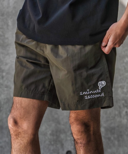 1minute 1second(ワンミニットワンセカンド)の「mp14696-cursive embroidery nylon shorts ナイロンショートパンツ(1M26N180)(その他パンツ・メンズ・サンドベージュ/ブラック/オリーブ・M/S/XL/L)」の11枚目の写真