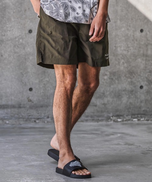 1minute 1second(ワンミニットワンセカンド)の「mp14696-cursive embroidery nylon shorts ナイロンショートパンツ(1M26N180)(その他パンツ・メンズ・サンドベージュ/ブラック/オリーブ・M/S/XL/L)」の12枚目の写真