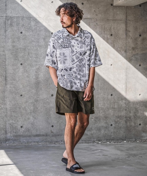 1minute 1second(ワンミニットワンセカンド)の「mp14696-cursive embroidery nylon shorts ナイロンショートパンツ(1M26N180)(その他パンツ・メンズ・サンドベージュ/ブラック/オリーブ・M/S/XL/L)」の15枚目の写真