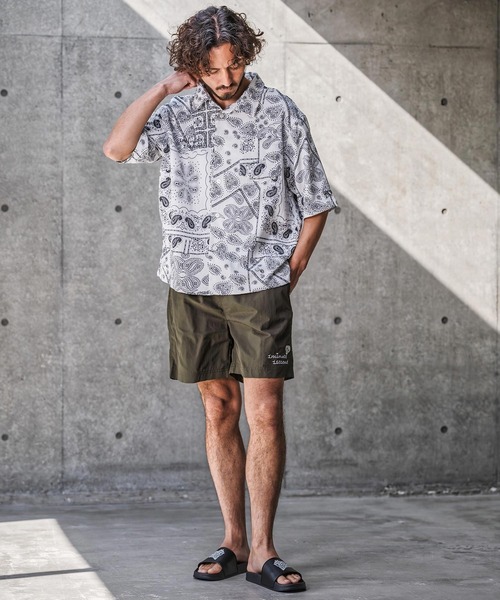 1minute 1second(ワンミニットワンセカンド)の「mp14696-cursive embroidery nylon shorts ナイロンショートパンツ(1M26N180)(その他パンツ・メンズ・サンドベージュ/ブラック/オリーブ・M/S/XL/L)」の16枚目の写真