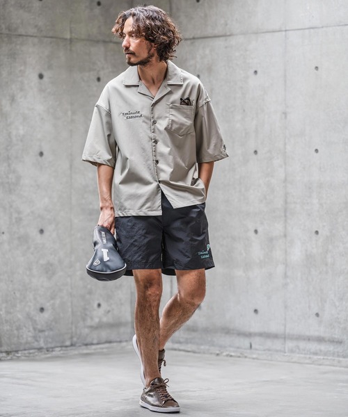 1minute 1second(ワンミニットワンセカンド)の「mp14696-cursive embroidery nylon shorts ナイロンショートパンツ(1M26N180)(その他パンツ・メンズ・サンドベージュ/ブラック/オリーブ・M/S/XL/L)」の21枚目の写真