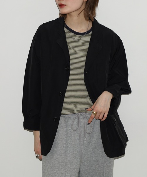 BIG MIKE(ビッグマイク)の「BIG MIKE Ripstop Tailored Jacket ナイロン テーラードジャケット(テーラードジャケット・メンズ・ブラック/オリーブ・L/XL/M)」の19枚目の写真
